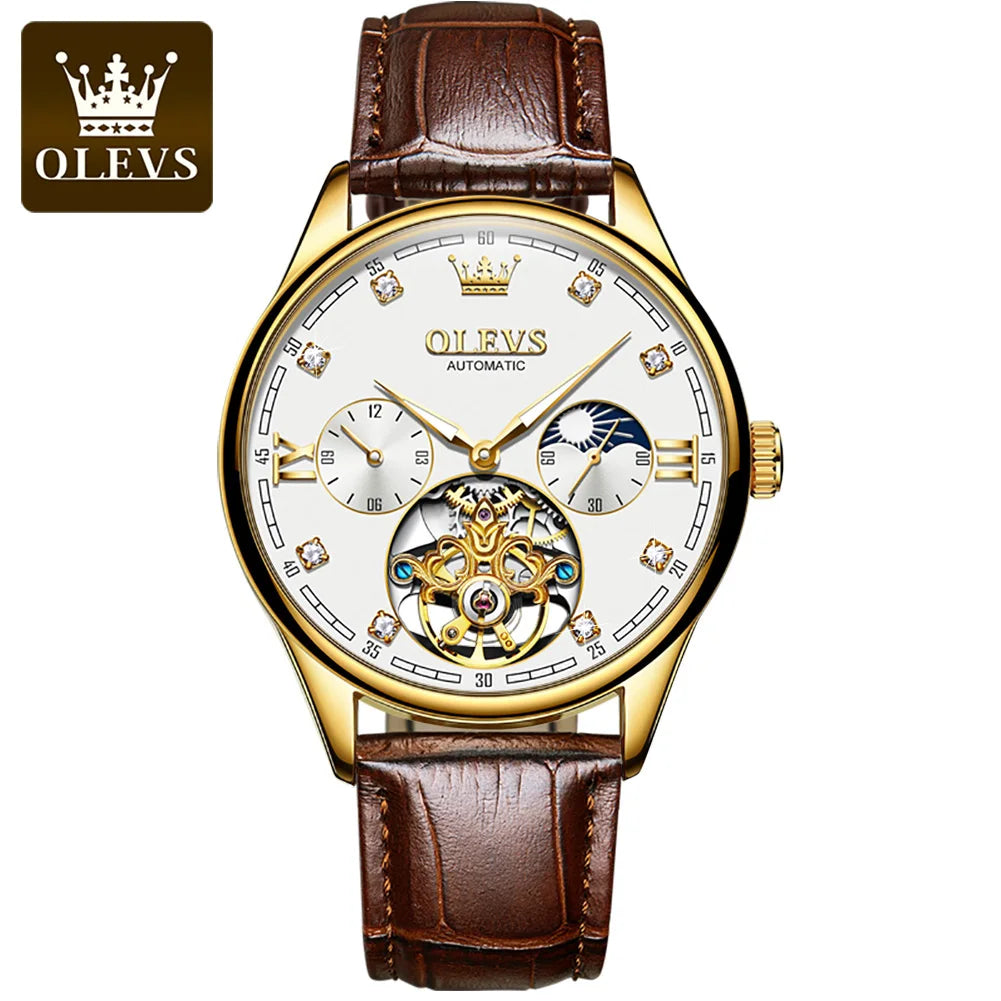 OLEVS 3601 Men's Luxury Automatic Watch - Top Brand Sport Mechanical Wristwatch, Custom Design