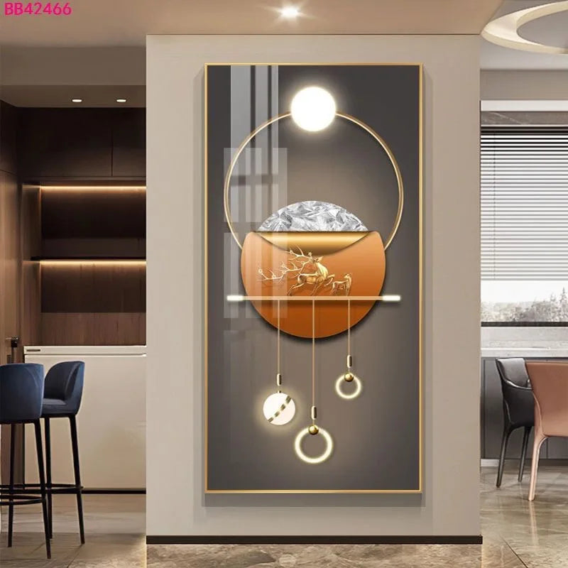 100x50CM Large Aluminum Alloy Frame Crystal Wall Art – 2025 Home Gallery Hanging Decor Artwork