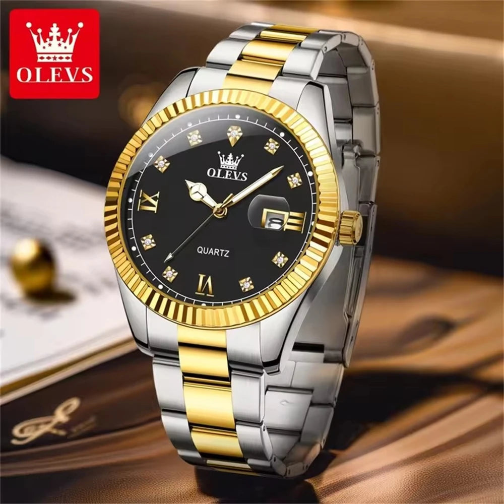 OLEVS 3623 Men's Luxury Quartz Watch – Waterproof, Luminous Dial, Calendar, Business Style
