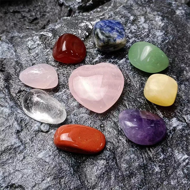 Crystal Chakra Stones Set – Healing Meditation Crystals with Box for Natural Energy Balancing