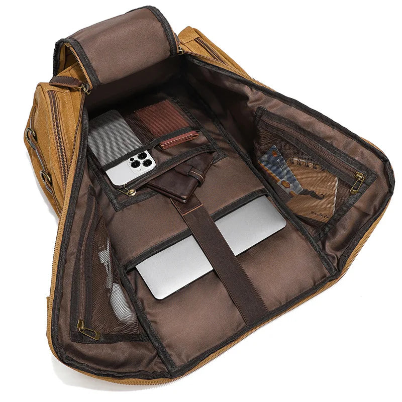 Retro Waterproof Travel Backpack for Men – Outdoor Leisure Bag with Large Capacity & Laptop Compartment
