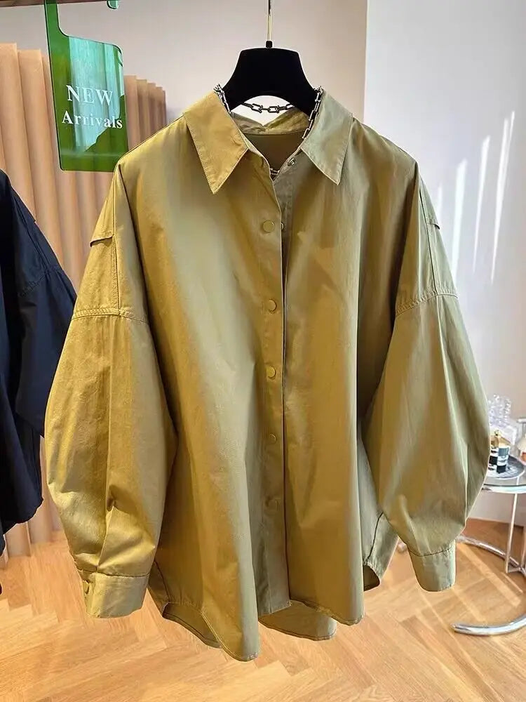 Women's Long-Sleeve Loose Blouse - Stylish and Comfortable Design
