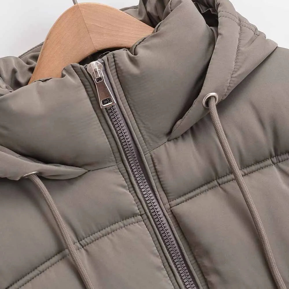 Women's Winter Fashion Double-Layer Cotton Hooded Jacket - Vintage Long-Sleeve Outerwear Coat for Chic Style Alison