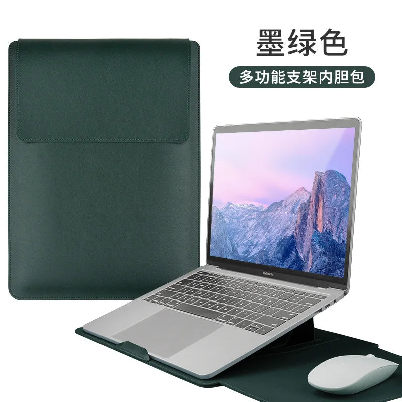 3-in-1 Laptop Bag with Stand & Mouse Pad | PU Leather Laptop Sleeve Case for 11-16 Inch Notebooks | Stylish & Portable Cover