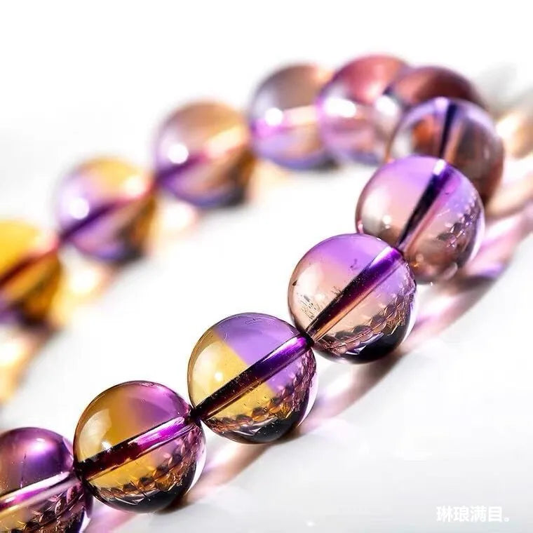 Natural Grade-A Ametrine Bracelet – Two-Tone Citrine Crystal Jewelry for Women | Perfect Gift