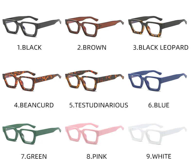 Square Frame Anti-Blue Light Glasses – Custom Logo Fashion Eyewear for Men & Women, Retro Trend Reese