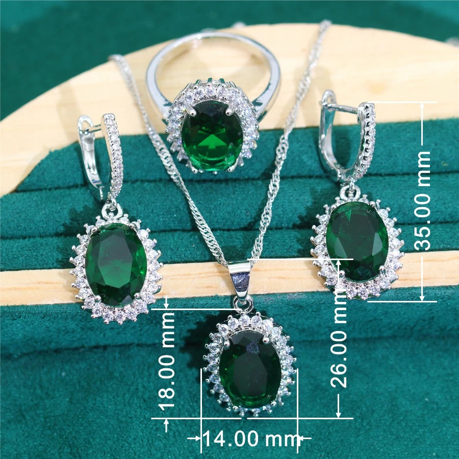 925 Sterling Silver Women's Jewelry Set – Classic Zircon Earrings, Necklace, Pendant & Ring | Bridal Wedding Party & Dating Gift Josiane