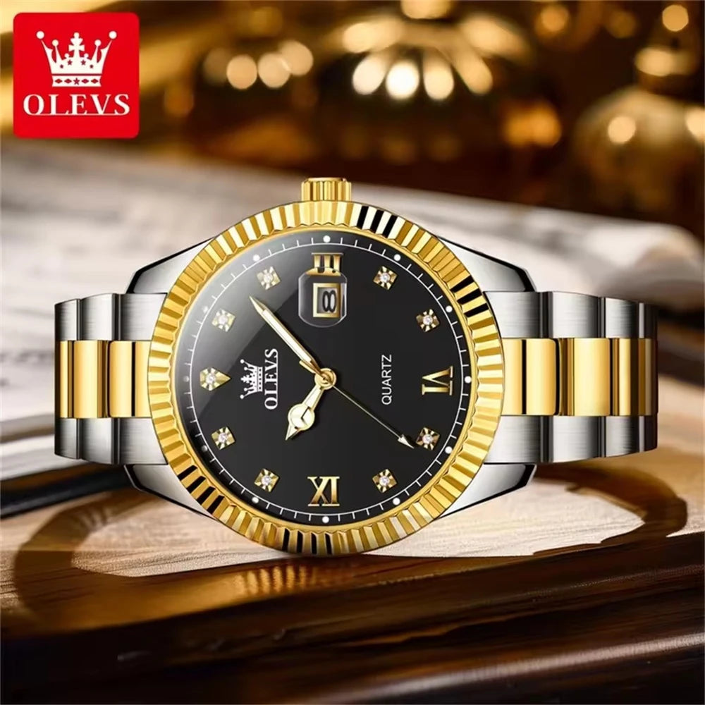 OLEVS 3623 Men's Luxury Quartz Watch – Waterproof, Luminous Dial, Calendar, Business Style