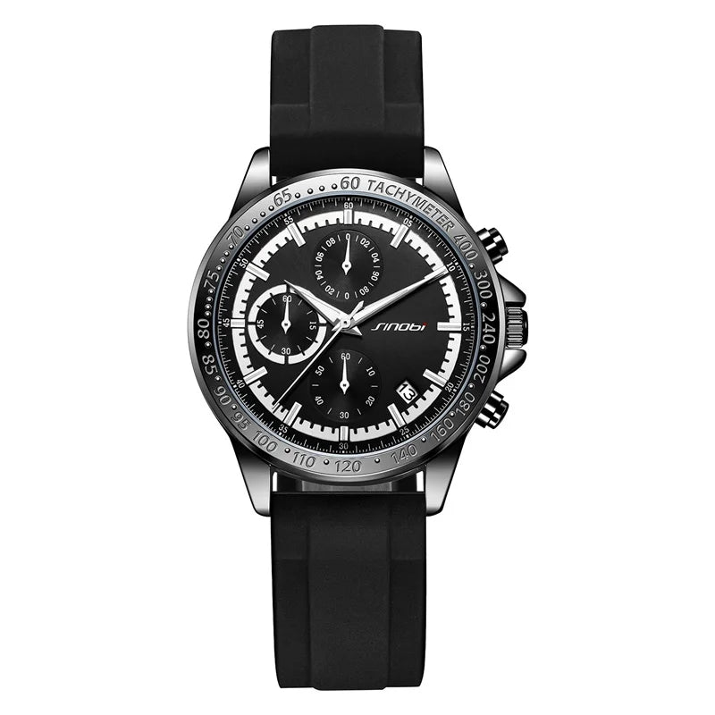 Sinobi Men’s LED Dual Display Watch – Stylish Digital Analog Wristwatch with Silicone Band | Confident & Charming Design | Montre Homme | Reloj Para Hombre