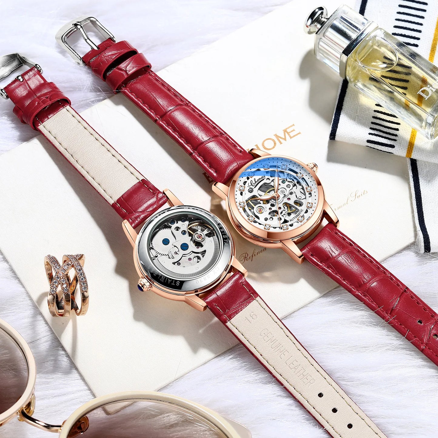 CHENXI 8830 Women’s Luxury Automatic Mechanical Watch – Skeleton Tourbillon, Luminous, Waterproof