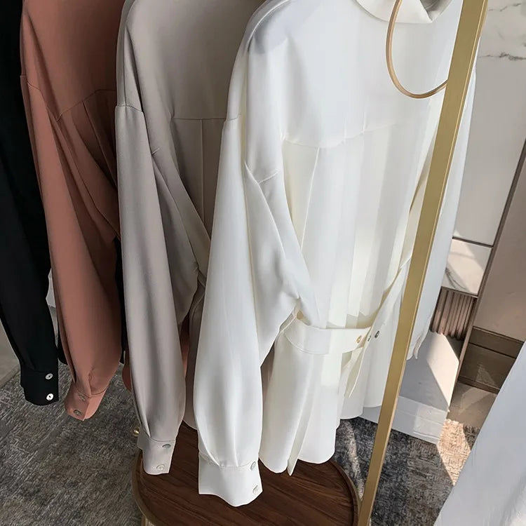 Spring/Summer New Women's Loose-Fit Chiffon Long-Sleeve Shirt – Lightweight, Stylish Vivian