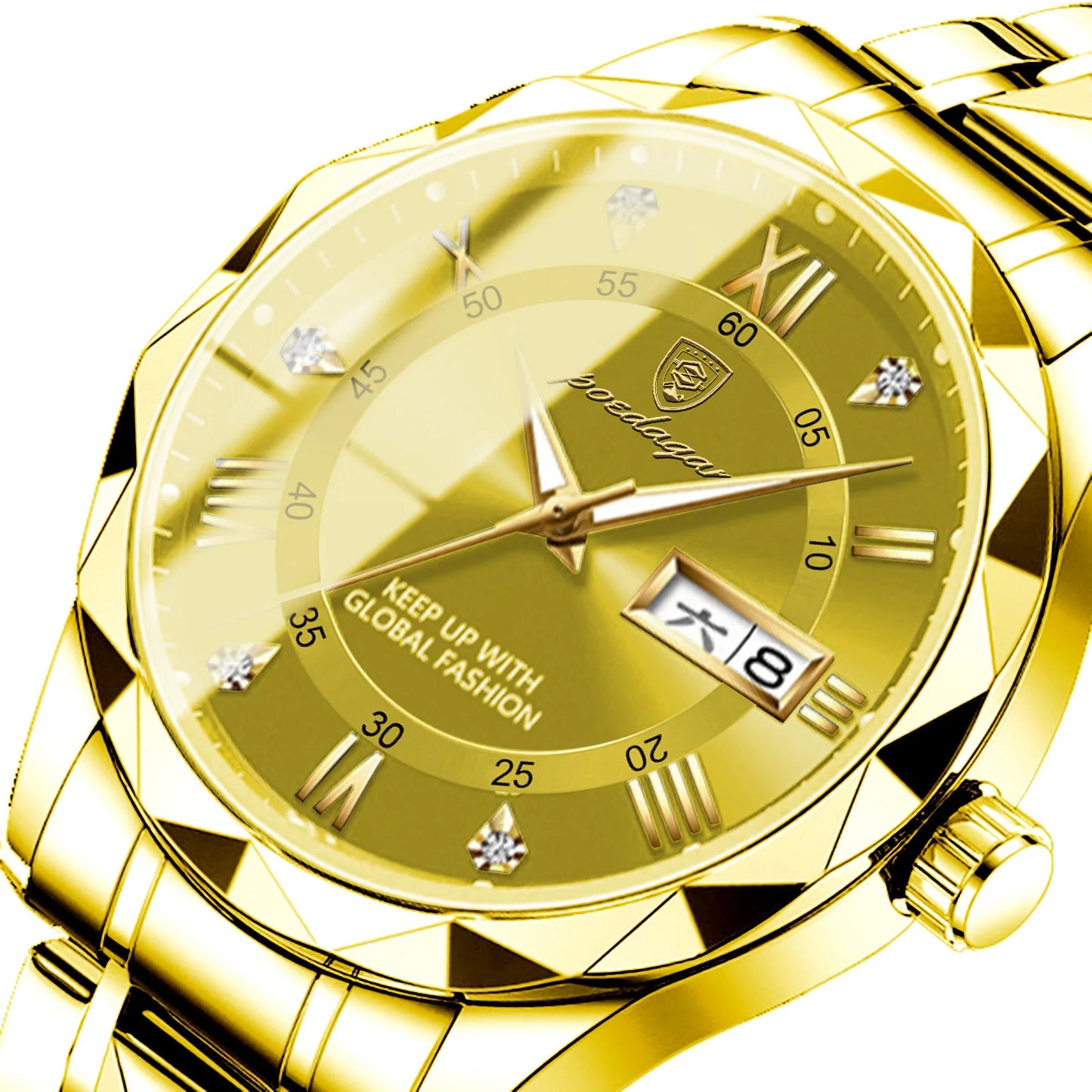 POEDAGAR 615 Waterproof Men's Watch – Luxury Quartz Wristwatch with Date & Week Display