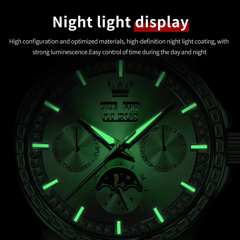 OLEVS 6695 Men's Luxury Watch - Automatic Mechanical, Waterproof, Business Dress Style