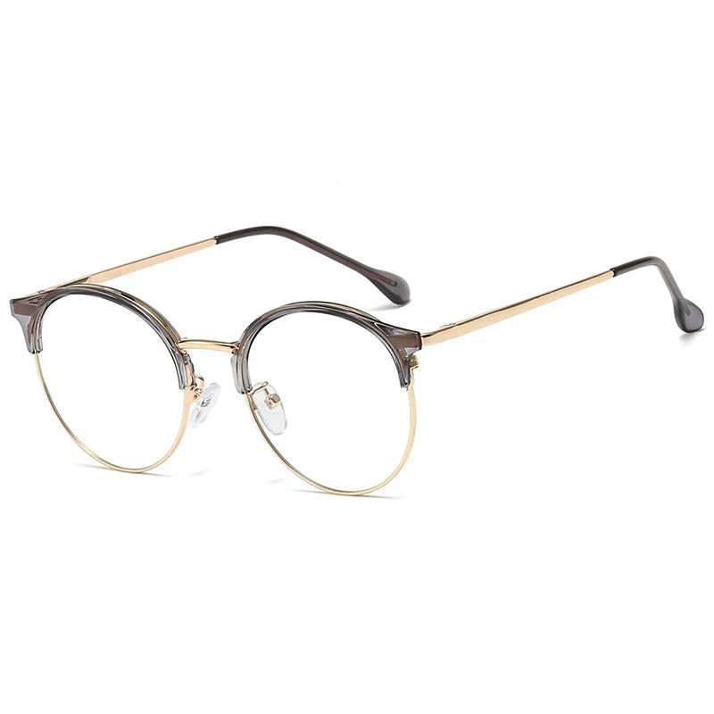 Vintage Round Metal Glasses Frames – TR90 Blue Light Blocking Eyeglasses for Women | Fashionable Eyewear Design