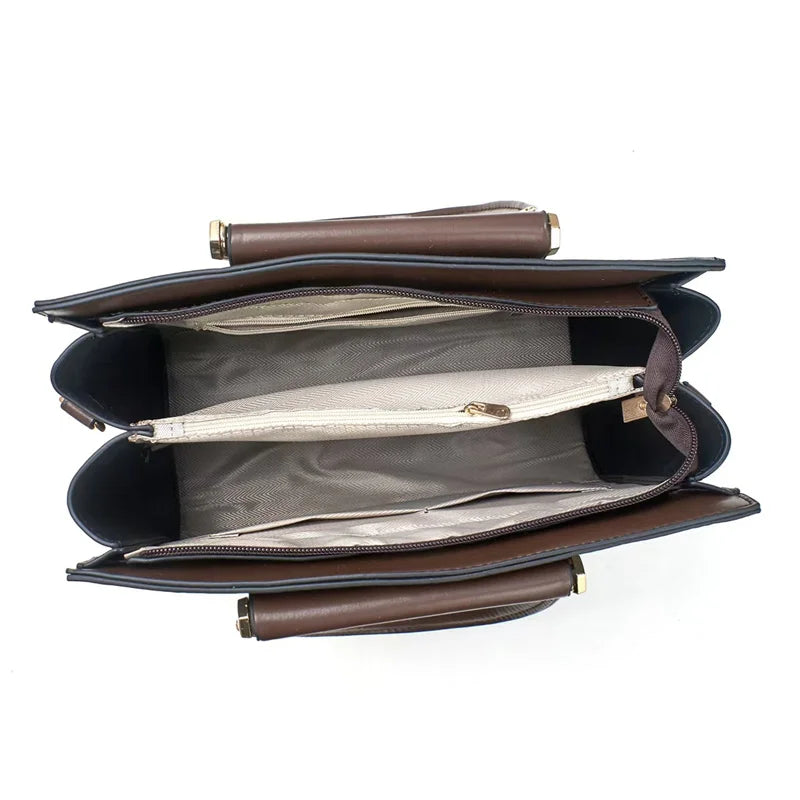 Women’s PU Leather Handbag – New Design Crossbody Bag with Tie Cloth Accent Elisa