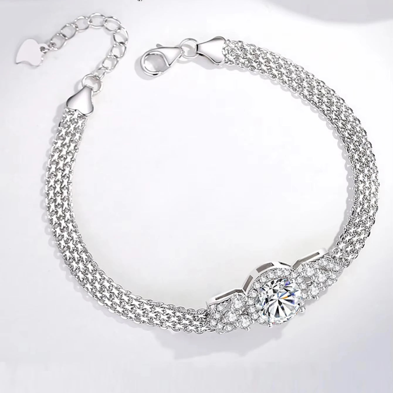 S925 Silver Moissanite Bracelet – French Gentle Style, Versatile Fashion Accessory Freya