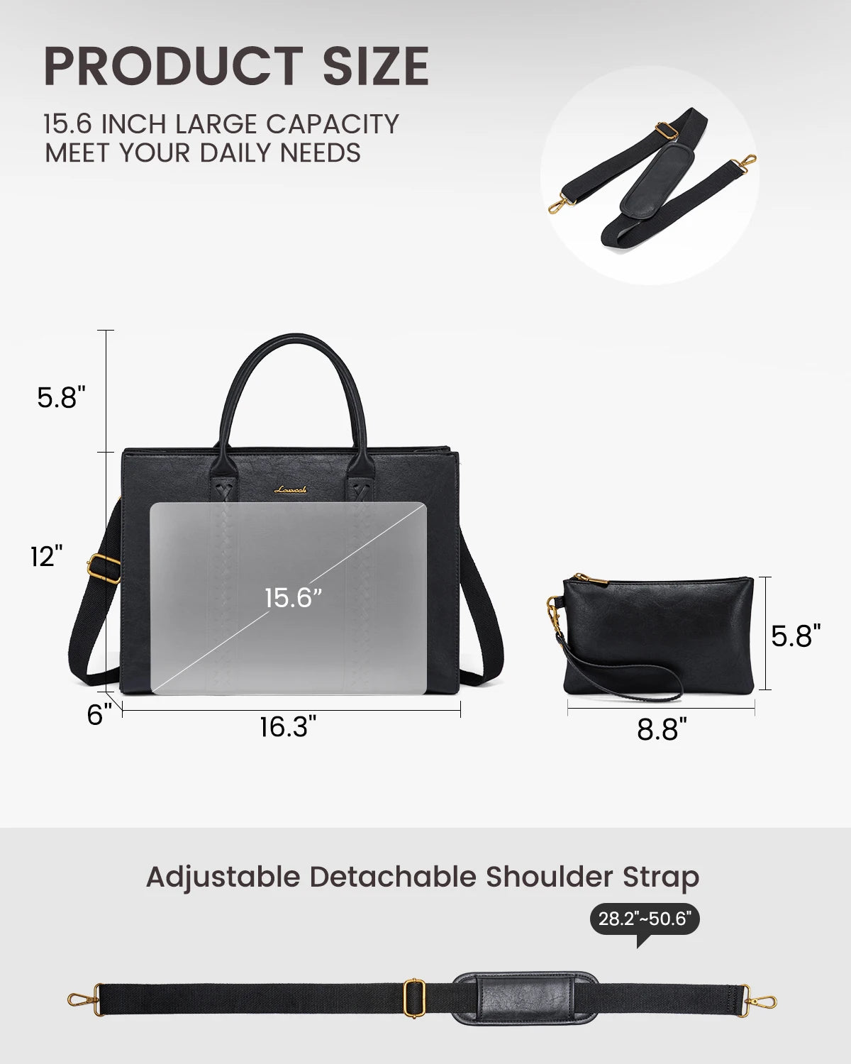 LOVEVOOK 2-Piece Women's Handbag Set - 15.6-Inch Elegant Tote & Shoulder Bags for Work and Fashion Amelia