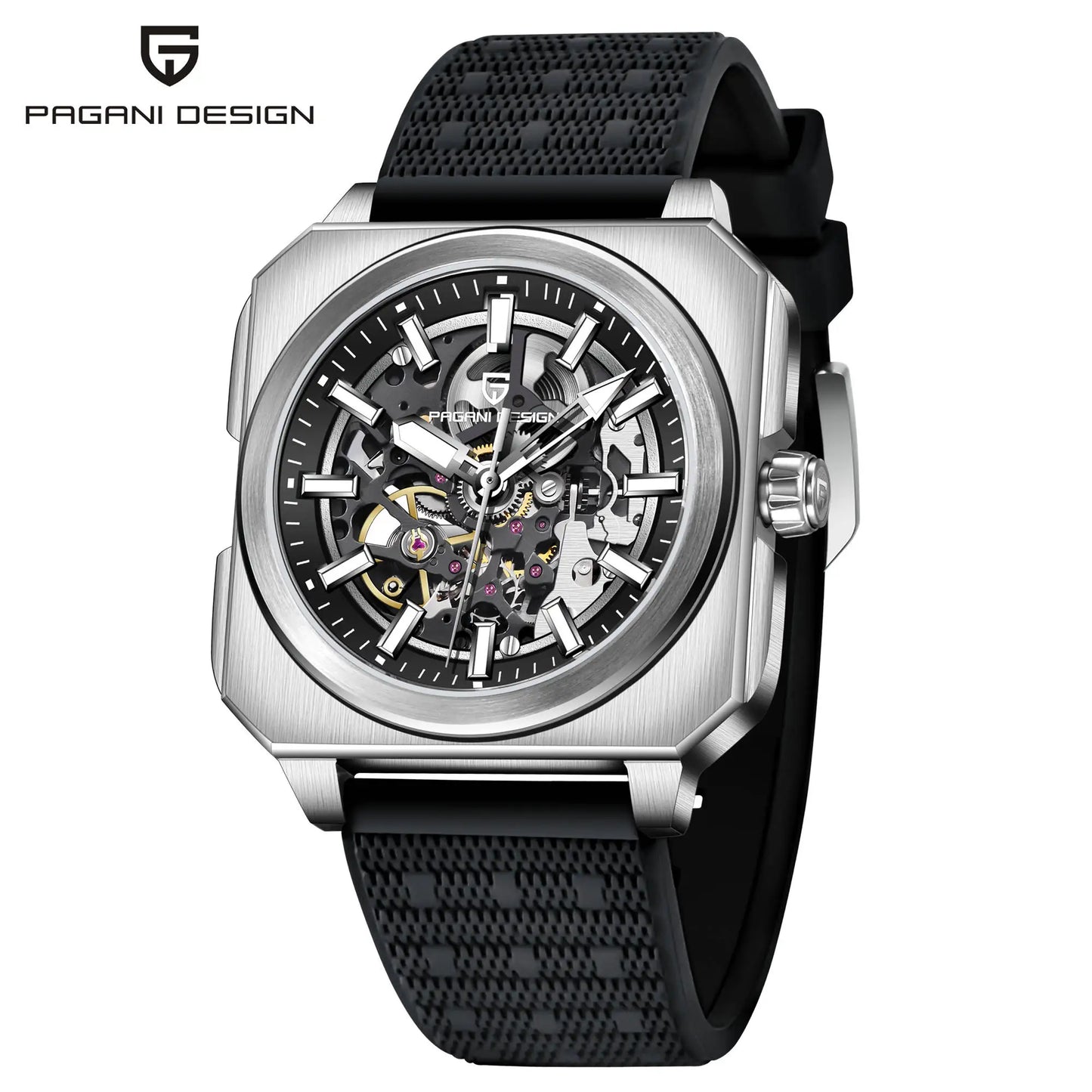 PAGANI DESIGN 1791 Skeleton Men’s Luxury Watch – Automatic Mechanical Sapphire Glass 5ATM Waterproof