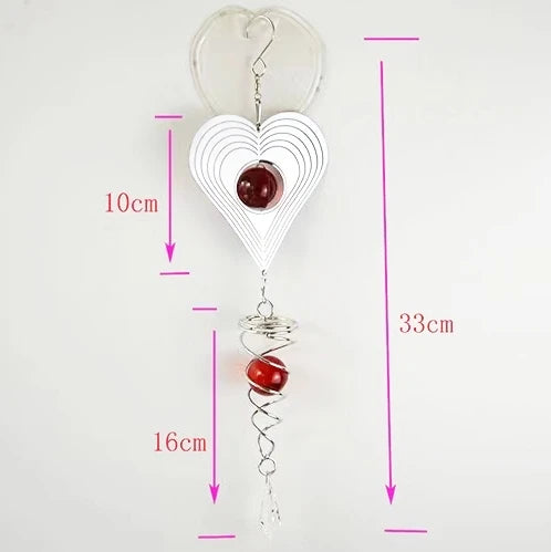 3D Rotating Stainless Steel Wind Chime Spinner – Outdoor Hanging Ornament for Home & Garden Decor