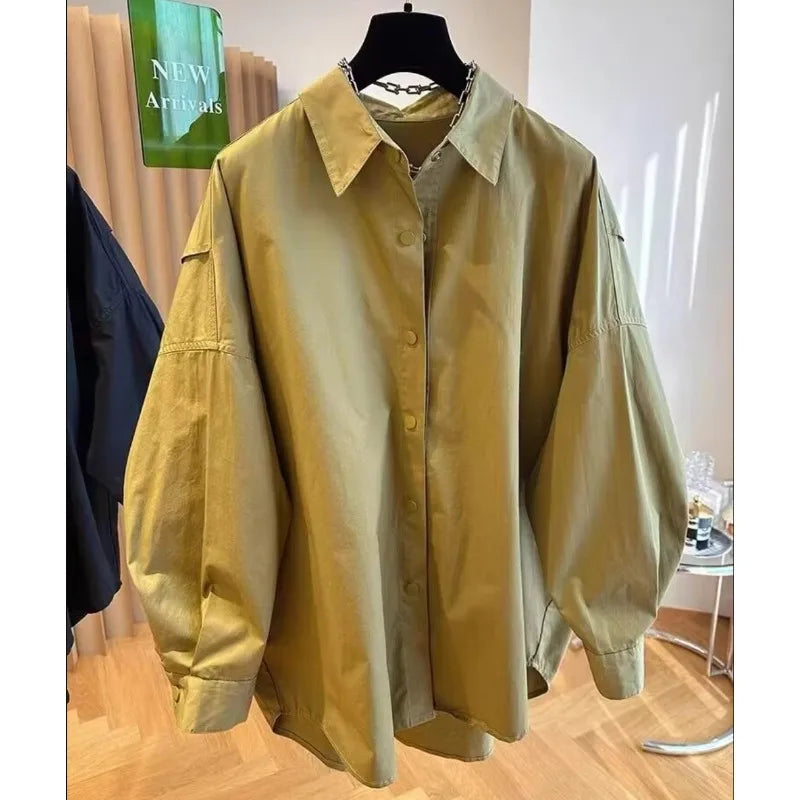 Women's Long-Sleeve Loose Blouse - Stylish and Comfortable Design