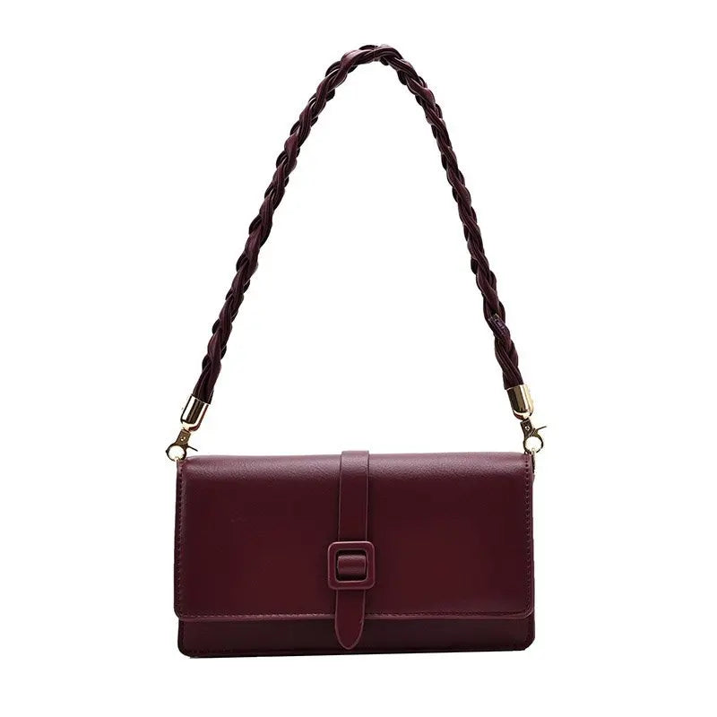 Casual Women’s Single-Shoulder Bag: Solid-Color Underarm Bag with Woven Strap Nylah