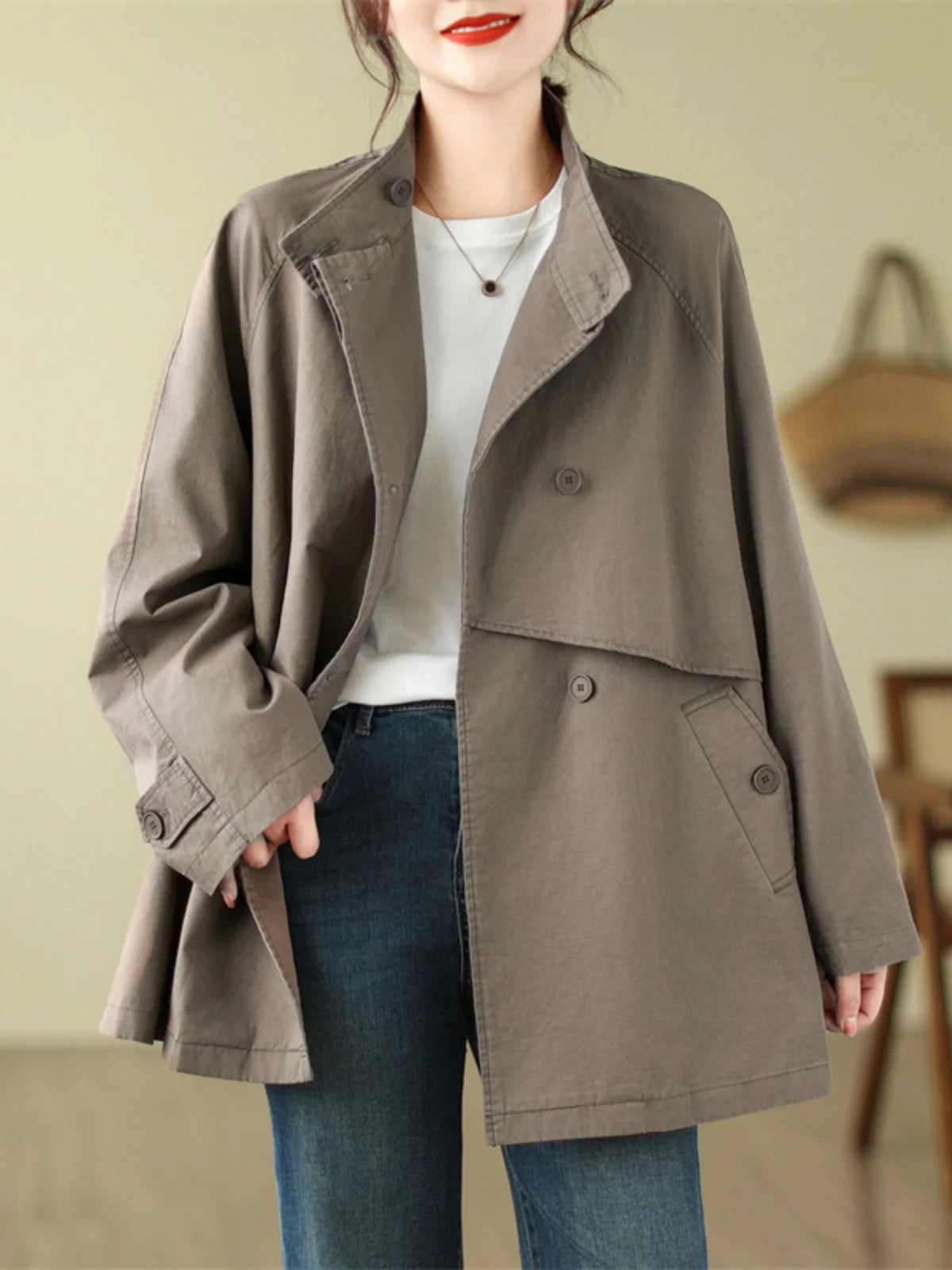 Autumn Women's Jackets – Fashionable Loose Fit Mid-to-Long Casual Style Arya