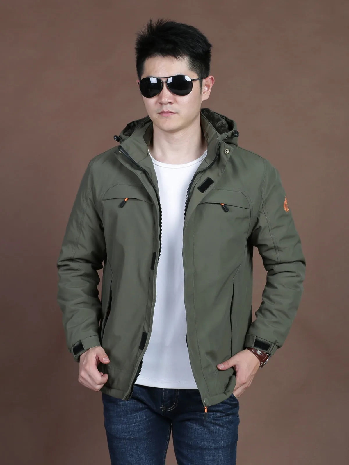 Men's Cotton-Padded Winter Jacket - Fleece-Lined Hardshell Multi-Pocket Warm Coat Grover