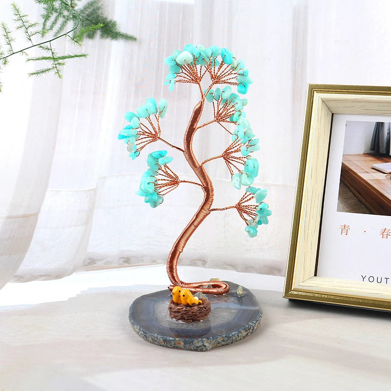 Natural Healing Crystals Tree – Amethyst & Rose Quartz for Home Decor