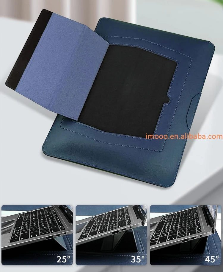 3-in-1 Laptop Bag with Stand & Mouse Pad | PU Leather Laptop Sleeve Case for 11-16 Inch Notebooks | Stylish & Portable Cover