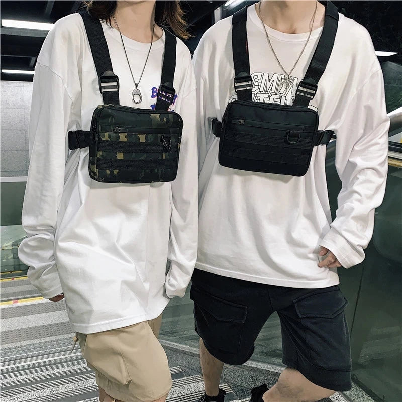 Men's Tactical Chest Rig Bag – Casual Outdoor Style Streetwear Messenger Bag with Molle Design, Small Oxford Vest Bag for Hip-Hop and Everyday Use Joel