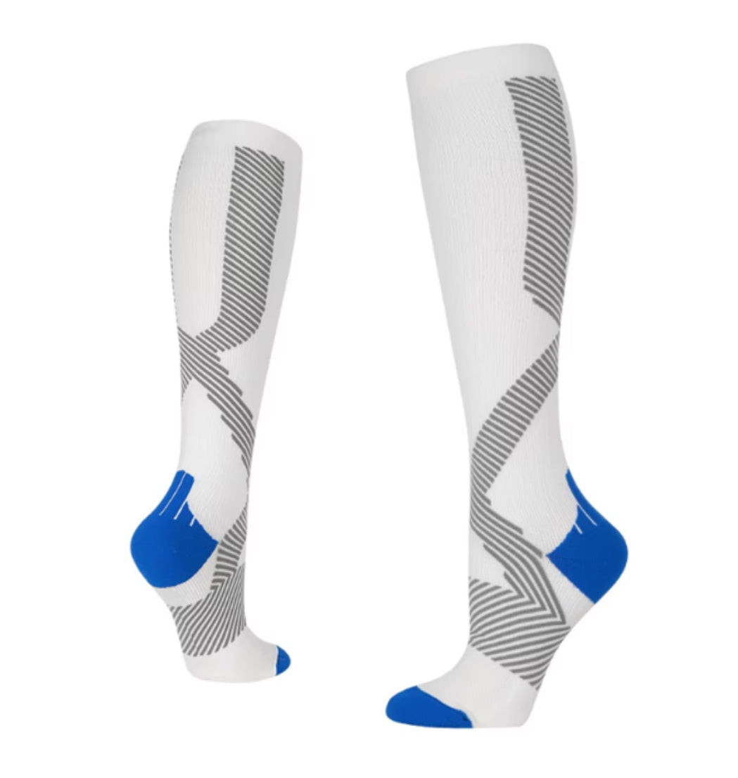 Men & Women's 4-Color Compression Socks for Outdoor Running & Riding Bottom Logo for Spring Marathons