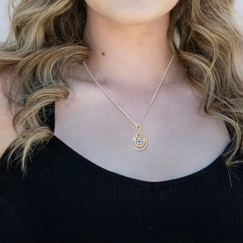 3 Carat (9mm) Moissanite Solitaire Pendant Necklace – S925 Sterling Silver, Brilliant Diamond-Like Sparkle Elvan