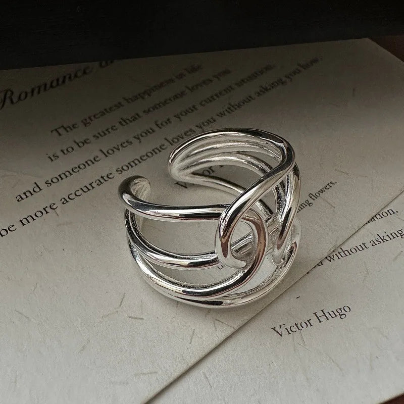 925 Sterling Silver Vintage Cross Ring – Chunky Statement Jewelry for Women Merve
