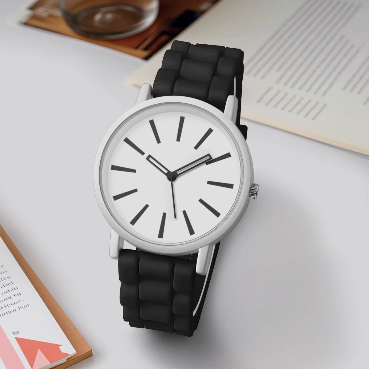 Classical Minimalist Quartz Wrist Watch – Silicone Strap, Candy Colors Rexie