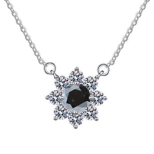 Luxury Jewelry: Sunflower 1CT Blue VVS1 Moissanite Pendant Necklace in S925 Sterling Silver – GRA Certified Women’s Gift