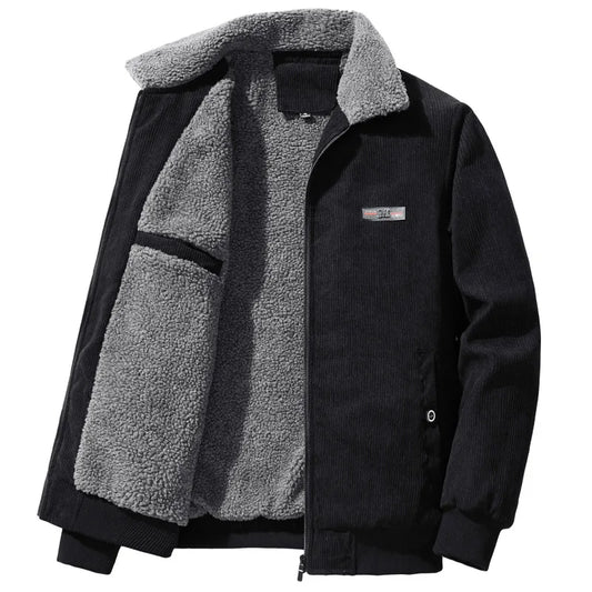 Retro Men’s Motorcycle Jacket – Custom Logo, Thick Warm Outerwear for Autumn & Winter Charles