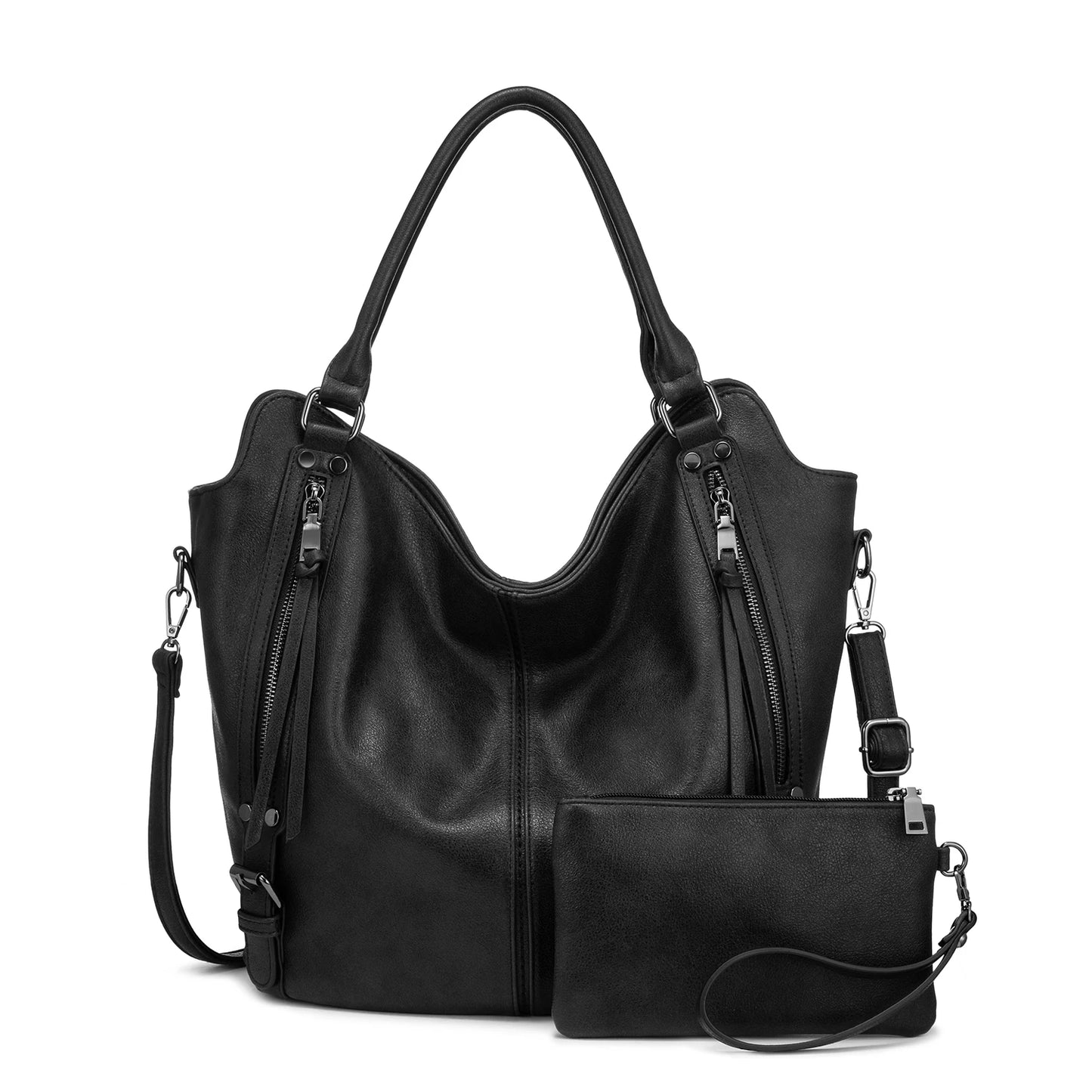 Realer Women’s PU Leather Handbags – Fashionable Hobo Shoulder Bags, Large Tote Purse for Women Angeli