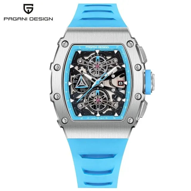 PAGANI DESIGN YS011 Men's 40MM Barrel Quartz Watch – Fashion Casual Chronograph with Sapphire Glass
