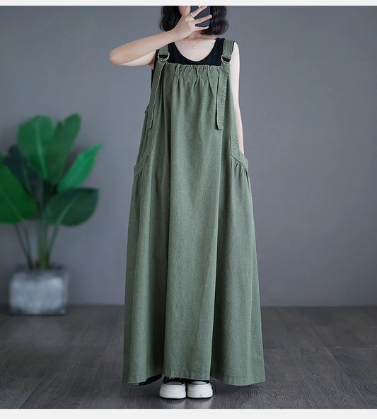 Summer Women's Retro Denim Dress – Loose Fit, Slim Design, and Large Hem for a Fashionable Look Addie