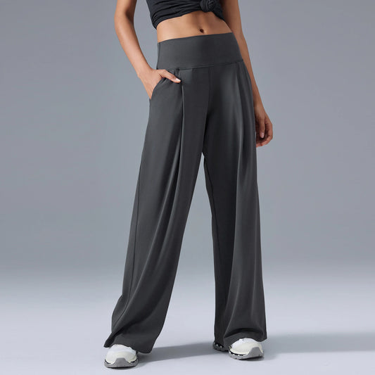 Women's Wide-Leg Yoga Pants - High-Waisted, Flowy Lounge Sweatpants with Pockets for Casual, Workout, and Pajama Wear Karylle