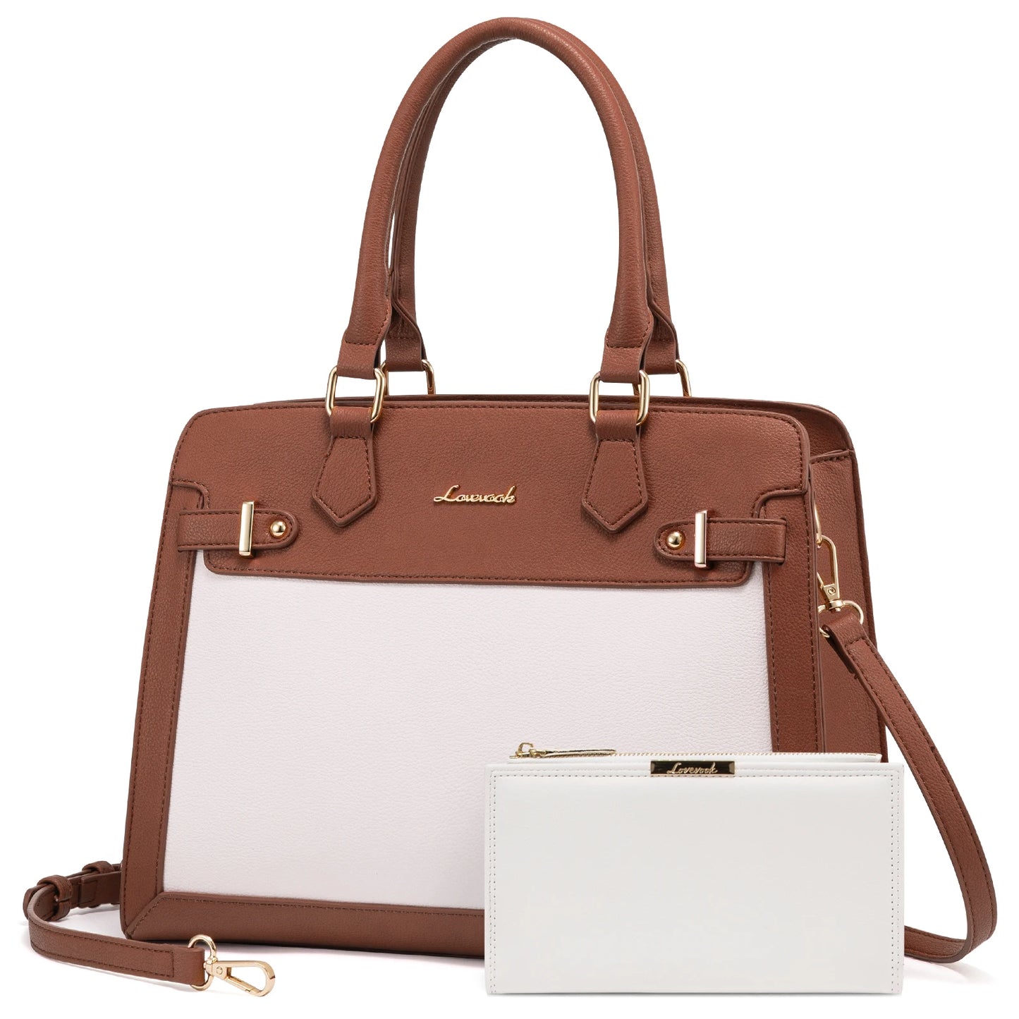 LOVEVOOK 2023 PU Leather Tote Bag Set for Women - 2pcs Handbags & Shoulder Bags Graciela