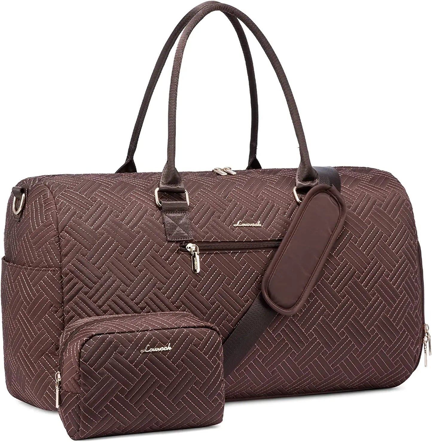 LOVEVOOK 2022 Luxury Quilted Weekender Duffel Bag - Custom Canvas Travel Bag for Men & Women Glazy