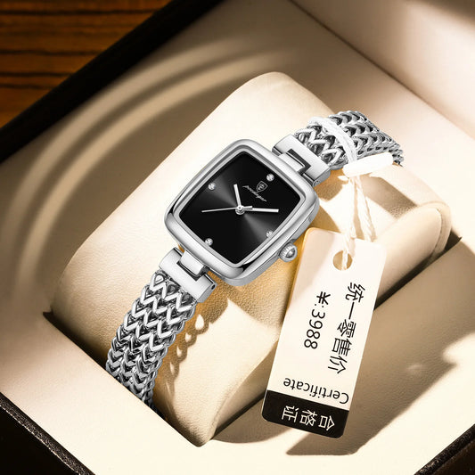 POEDAGAR 768 Luxury Women's Wristwatch – Elegant Waterproof Stainless Steel Diamond Quartz Watch for Ladies Reina