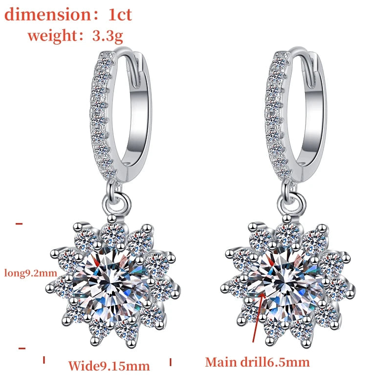 GRA Certified VVS1 Moissanite Sunflower Jewelry Set in 925 Sterling Silver – Fine Fashion Gift for Women Analie