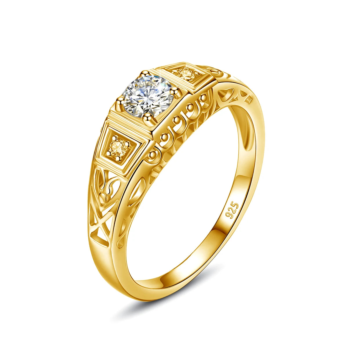 Gothic Filigree 0.5 Carat Moissanite Engagement Ring for Women – Exquisite Fine Jewelry