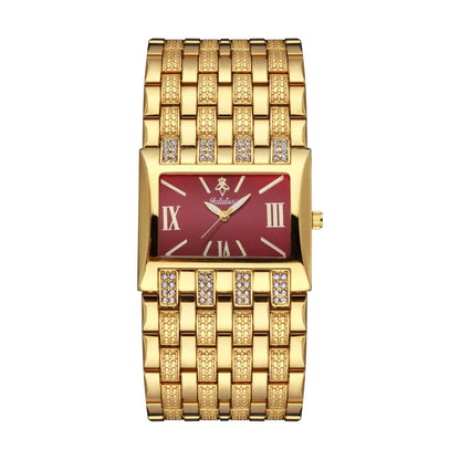 Orimart Luxury Women’s 38mm Square Quartz Watch – Diamond Inlay Dial, Alloy Case & Chain Strap, 10M Water Resistant Maud