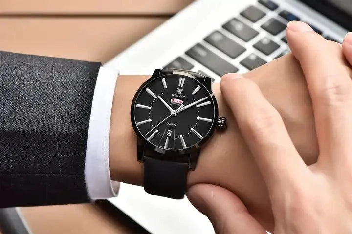 BENYAR 5101 Men’s Quartz Watch – Luxury Business Fashion Wristwatch with Leather Strap, Waterproof