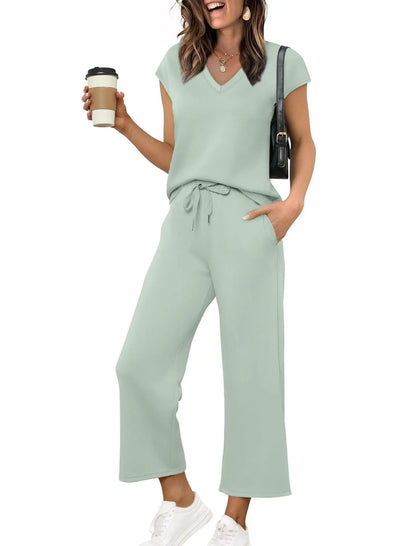 Women’s Casual 2 Piece Lounge Set – Oversized Sleeveless Tank Top & Loose Pants for Spring Summer Fall Marabella
