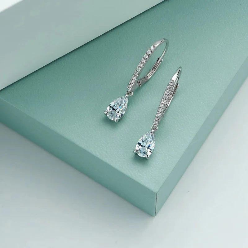 Aimgal 925 Sterling Silver & 18K Gold Plated Water Drop Lab-Grown Diamond Earrings – Minimalist Bridal Wedding Jewelry for Brides Nehemia