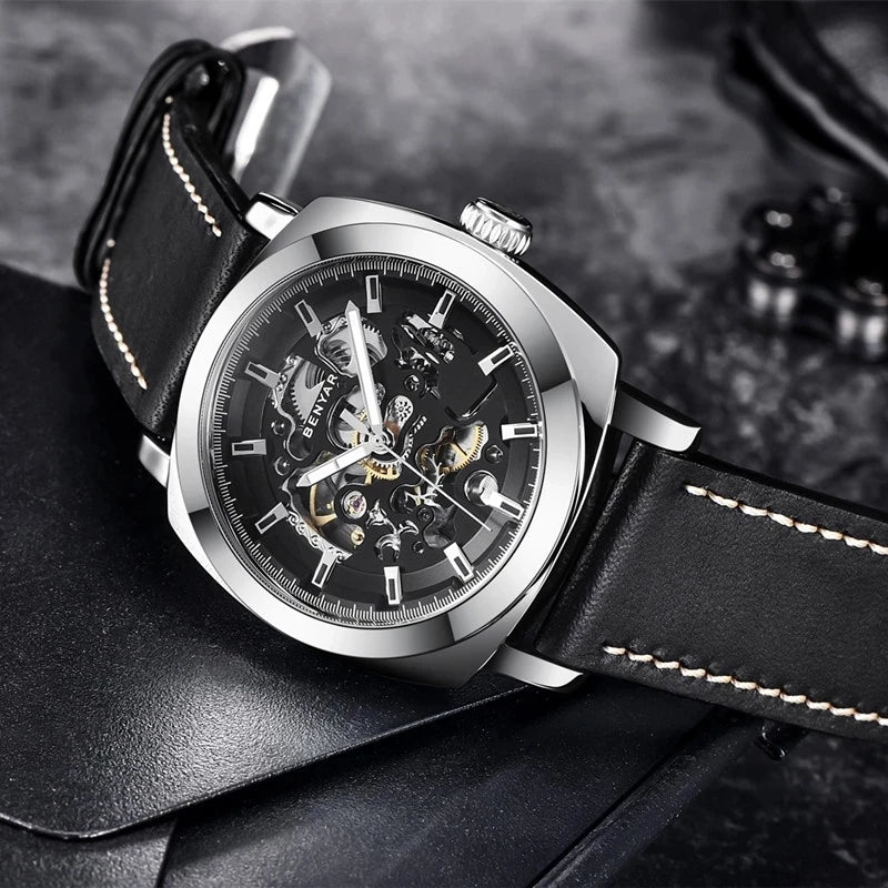 BENYAR 5121 Luxury Men’s Automatic Mechanical Watch – Skeleton Dial Relogio Masculino